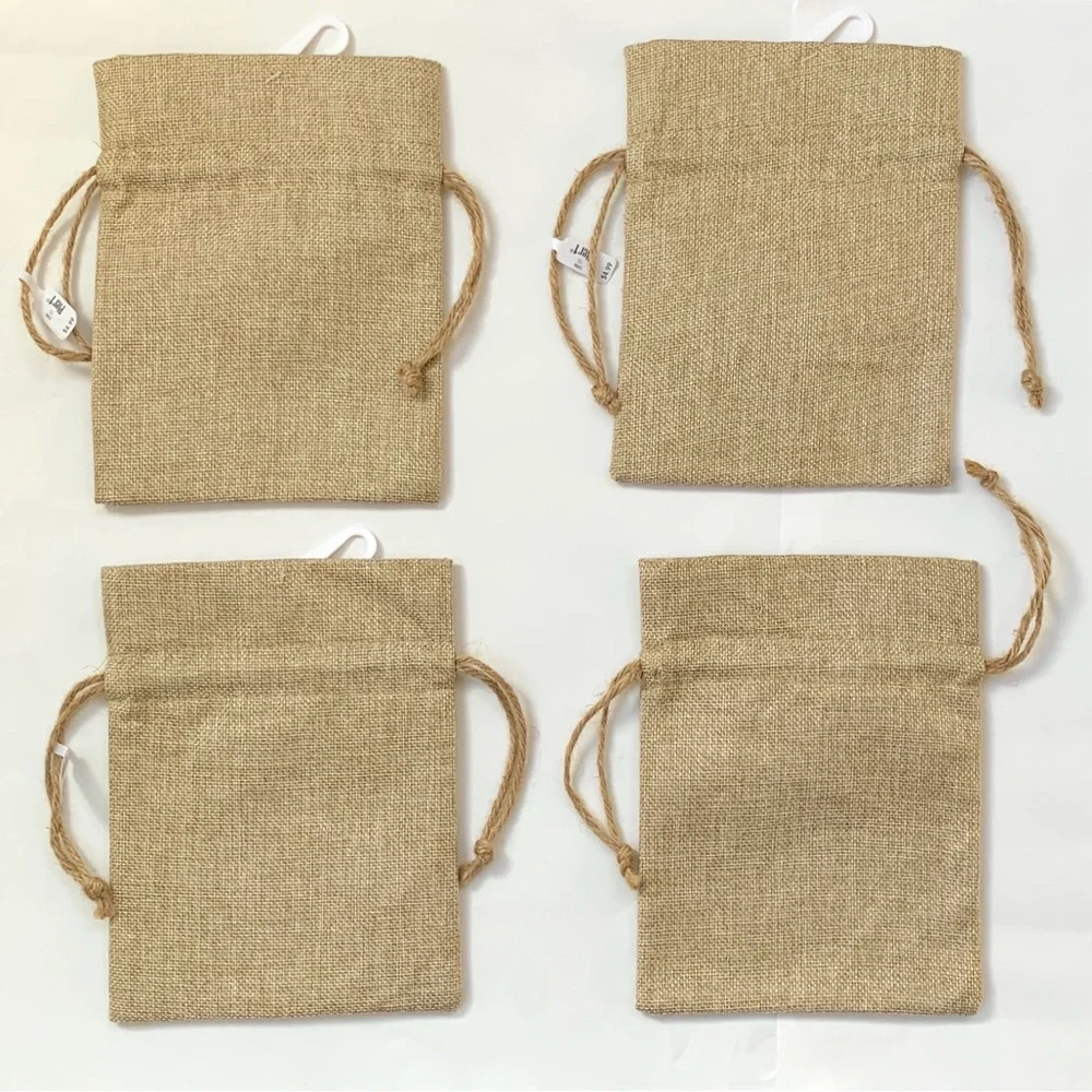 Pier 1 Easter eggs appliques burlap gift bags set of 4